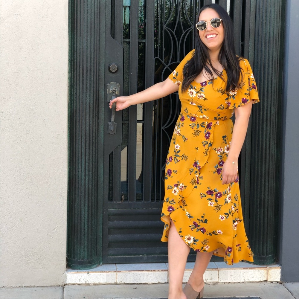 Band of Gypsies Floral Midi Dress